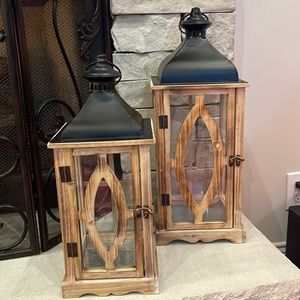 SOLD- Wood Lanterns- Like new